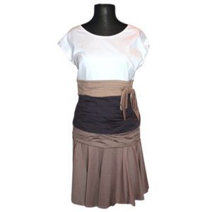 PAULE KA Stretch Cotton Color Block Top & Skirt (Sz L fits like 8)